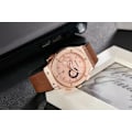 Miniatyrbild 1 av 6: Unik Creative Halv Transparent Unisex watch klocka För män Kvinnor Par Nörd Snygga Läder Armbandsur Mode Quartz watch QT124-1