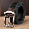 Miniatyrbild 6 av 6: Herrspänne canvas bälte polyester flätat utomhus fritidsbyxor bälte 110-140 i längd 3,8 cm i bredd PWD001 Black 130cm