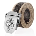 Miniatyrbild 1 av 6: SupSindy män Canvasbälte 3D ryska luftburna trupper VDV metallspänne jeansbälten för män Army Military Taktisk Bälten Man Strap Green beige side 130cm