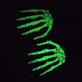 Miniatyrbild 6 av 6: Stickhandskar Skeletthuvud Lysande Halvfinger Hela Fingrar Print Varm Andas Män Kvinnor Fitness Handske Cykelutrustning Luminous-B3 One Size