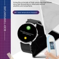 Miniatyrbild 5 av 6: NY Glukos Smart Watch Herr Blodtryck Blod Syre Kroppstemperatur Pulslarm IP68 Vattentät Smartwatch Dam Black mesh