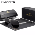 Miniatyrbild 1 av 5: KINGSEVEN 2022 Märke Män Aluminium Solglasögon Polarized UV400 Mirror Man Solglasögon Dam För Män Oculos de sol Gun Gray Original