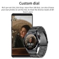 Miniatyrbild 6 av 6: LIGE NFC Bluetooth Call Smart Watch Herr HD Screen Sportarmband Vattentätt EKG Hälsomonitor Herr SmartWatch För IOS Android Mesh belt Silver NFC