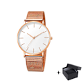 Miniatyrbild 1 av 6: Watch 2022 Lyxmode Enkel Armbandsur Läder Guld Urtavla Casual Man Brecalet Quartz Clock Vip-länk för droppe 568 Rose white