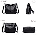 Miniatyrbild 6 av 6: Crossbody-väskor i mjukt läder för kvinnor Nya lyxiga handväskor Dam Casual Axelväska Designer tygväska bolsa feminina Gray 25cm x 10cm x 21cm