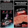 Miniatyrbild 3 av 6: Smärtfri Icke-invasiv Blodsocker Watch Män EKG PPG Laserbehandling Hälsa Blodtryck Sport Smartklocka GlucometerWatch red