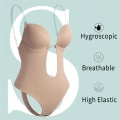Miniatyrbild 5 av 6: Unik Body BH U-form Rygglös Body Shaper Kontroll Mage Hög elastisk rumpa lyftare Reduktiv Strip Bodysuit Underkläder Skin Color M
