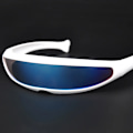 Miniatyrbild 2 av 6: Futuristic Narrow Cyclops Visir Solglasögon Laser Glasögon UV400 Personlighet Spegellins Kostym Glasögon Glasögon Herrglasögon Black-Yellow-A