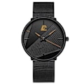 Miniatyrbild 1 av 6: Märke Herrklockor Herr Enkelt Ultratunt mesh i rostfritt stål Bälte Quartz Clock Man Business Läder Armbandsur reloj hombre Mesh Black Yellow