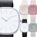 Miniatyrbild 2 av 6: 2022 Par Simple Square Quartz Watch Damklockor Enkel Big Dial Square Watch män Sommarpresentklocka Watch creamy-white