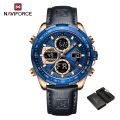 Miniatyrbild 1 av 6: Nya NAVIFORCE klockor för män Läder Herr Militär Sport Vattentät watch Quartz Armbandsur Kronograf Manklocka With Box9