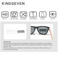 Miniatyrbild 5 av 6: KINGSEVEN Damglasögon Naturliga Bubinga Träsolglasögon Män Polariserat mode Solglasögon Originalträ Oculos de sol Green bubinga wood Kingseven Original