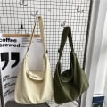 Miniatyrbild 2 av 6: Kvinnor Canvas Axelväskor Stor kapacitet Tjock bomullstyg Böcker Handväska Tote Solid Crossbody-väska Stor reseväska för damer Red