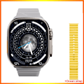 Miniatyrbild 1 av 6: VWAR ZD8 Ultra MAX Plus Smart Watch Series 8 Kompass 49mm Titanium Alloy Bluetooth Call NFC ECG IP68 Vattentät Smartwatch Gold Ocean Yellow