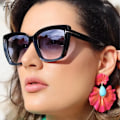 Miniatyrbild 3 av 6: Mode Cat Eye Solglasögon Dam Lyxmärke Trendiga Oversized Cateye Solglasögon Dam Gradient Solglasögon Big Frame Glasögon C8 Gradient Gray With a bag