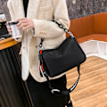 Miniatyrbild 4 av 6: Crossbody-väskor i äkta läder Kvinnor Berömt märke Kvinnlig Axelväska Mode Bred axelrem Mjuk liten Kvinnor Väska Bolsa sac Red