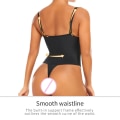 Miniatyrbild 6 av 6: Fajas Colombianas Thong Underkläder Spets Shapewear Body Slim Body Shaper Dam V-krage Korsett Öppen gren Underkläder Rygglös Black 3XL