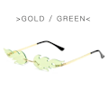 Miniatyrbild 1 av 6: Summer Flame Solglasögon Kvinnor Rimless Wave Glasögon Löpsolglasögon Lyx Trendiga Solglasögon Skärmar Kvinna P