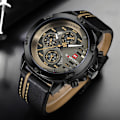 Miniatyrbild 5 av 6: NAVIFORCE Herrklockor Toppmärke Lyx Vattentät 24 timmar Date Quartz Watch Man Läder Watch Herr Vattentät klocka BYBN