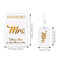 Miniatyrbild 4 av 6: Par Pass Mapp Pass Cover Resedokument Väska Bröllopspresent Mr Fru Brev Utskrift Enkel PU case 24 cards q1
