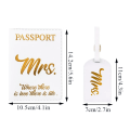 Miniatyrbild 4 av 6: Par Pass Mapp Pass Cover Resedokument Väska Bröllopspresent Mr Fru Brev Utskrift Enkel PU case style 3