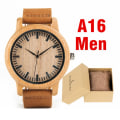 Miniatyrbild 1 av 6: BOBO BIRD Träklockor Herr & Kvinnor Läder Nylon Silikonrem Casual Quartz Watch Presentask Förpackning Surport Drop A16