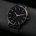 Miniatyrbild 6 av 6: Watch 2022 Lyxmode Enkel Armbandsur Läder Guld Urtavla Casual Man Brecalet Quartz Clock Vip-länk för droppe 567 Black