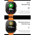 Miniatyrbild 5 av 6: VWAR ZD8 Ultra MAX Plus Smart Watch Series 8 Kompass 49mm Titanium Alloy Bluetooth Call NFC ECG IP68 Vattentät Smartwatch Black