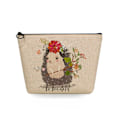 Miniatyrbild 1 av 3: 2022 tecknad igelkottsblomma printed kosmetisk väska för kvinnor Harajuku Casual Makeup-väskor Bärbar rese-toalettväska Case sn5718 Hedgehog Bag