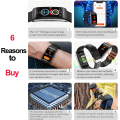 Miniatyrbild 3 av 6: Ny E600 EKG Smart Watch Herr Icke-invasiv Blodsocker Puls Blodtrycksmätare Sportsteg Smartwatch Dam Android blue silica