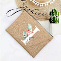 Miniatyrbild 1 av 6: Inledande brev Blomma Linne Dragkedja Kvinnor Kosmetikväskor Mujer Bolsa Sommar Beach Organizer Case Neceser Sminkväska Q06622-A012BR-S