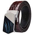 Miniatyrbild 1 av 6: Hi-Tie Herr Designer Mode Rött Läderbälte Herr Guldspänne Lyxigt Coolt Läderbälte för jeans Röd krokodilrem DJ-2036-C 0070-DJ-C 110cm