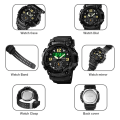 Miniatyrbild 5 av 6: Skmei Multifunktionella Chrono Digitala klockor Herr Dual Movement 3 Time Sport Armbandsur Vattentät Elektronisk Klocka Reloj Hombre Army green