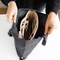Miniatyrbild 5 av 6: Flerfunktions sminkväska Filtinsats Handväska Organizer Multi kosmetikapåsar i väska Bärbar reseförvaringshandväska 2021 Khaki