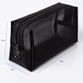 Miniatyrbild 4 av 6: 1 STK Kvinnor Nödvändig Kosmetikväska Transparent Mesh Dragkedja Organizer Mode Liten Stor Svart Toalettpåsar Case Black4 M