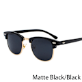 Miniatyrbild 1 av 6: RUOBO Klassiska polariserade solglasögon för män Kvinnor Märkesdesign Körspegel Yta Lins Solglasögon Goggle UV400 Gafas De Sol Matte Black-Black Gold Frame