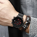 Miniatyrbild 6 av 6: CRRJU Herrklockor Lyx Watch Unik design i rostfritt stål Auto Date Mesh Armband Män Mode Casual Quartz Klockor 2268-yllow BOX
