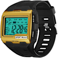 Miniatyrbild 1 av 6: SYNOKE Digitala klockor för män Utomhussport Mode Multi Vattentät Stor urtavla Lysande armbandsur Väckarklockor män Gold