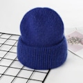 Miniatyrbild 1 av 6: Visrover 9 Färger Unisex Solid Färgade Mössor Vinterhatt För Kvinna Stickad Bonnet Acryl Kvinna Höst Varma Skullies 1-sapphire blue