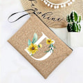 Miniatyrbild 1 av 6: Inledande brev Blomma Linne Dragkedja Kvinnor Kosmetikväskor Mujer Bolsa Sommar Beach Organizer Case Neceser Sminkväska Q06617-A012BR-S