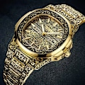 Miniatyrbild 2 av 6: Mode quartz watch herr Märke ONOLA lyx Retro gyllene klocka i rostfritt stål herr guld watch watch hombre ON3808 Retro gold