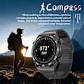 Miniatyrbild 3 av 6: NFC AMOLED Smart Watch Herr Custom Dial Svara Ring Sport GPS Track Kompass IP68 Vattentät Smartwatch För Huawei Ultimate Black Mesh Belt