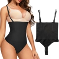 Miniatyrbild 1 av 6: Stringtrosa Body Shapewear Kvinnor Underbyst Body Shaper Magkontroll Bantning Underkläder Push Up Butt Lifter Magformare Korsett Black S