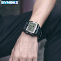 Miniatyrbild 5 av 6: SYNOKE Digital watch för män Stora siffror Lätt att läsa 3ATM Vattentät män Digital watch Utomhussport Lysande funktion gold