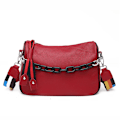 Miniatyrbild 1 av 6: Crossbody-väskor i äkta läder Kvinnor Berömt märke Kvinnlig Axelväska Mode Bred axelrem Mjuk liten Kvinnor Väska Bolsa sac Red