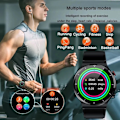 Miniatyrbild 6 av 6: Smärtfri Icke-invasiv Blodsocker Watch Män EKG PPG Laserbehandling Hälsa Blodtryck Sport Smartklocka GlucometerWatch mesh belt