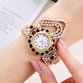 Miniatyrbild 2 av 6: Rhinestone Quartz Watch Shiny Fashion Stable Performance Armband Watch för vardagen Red 2