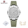 Miniatyrbild 1 av 6: NAVIFORCE Mode Minimalistisk Design Watch för kvinnor Casual Quartz Dam Läder Armbandsur Case Kvinnlig klocka SWGN