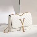 Miniatyrbild 2 av 6: Damväska Trend Lyxmärke Damhandväska Axelväskor Små PU-läder Crossbody Paljetter Causal Plånbok Damväskor White 18.5cmX7.5cmX13.5m