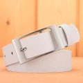 Miniatyrbild 1 av 6: Designer vita bälten män högkvalitativt lädermode lyxigt manligt midjebälte Casual manligt pu läder prickband Ceinture Homme White 125cm